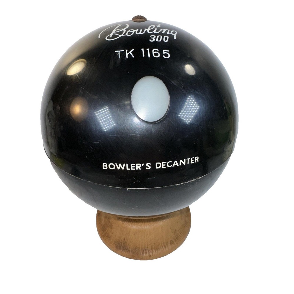Bowling 300 TK 1165 Bowling Ball Bowler's Decanter 1960's Hidden Bar Complete